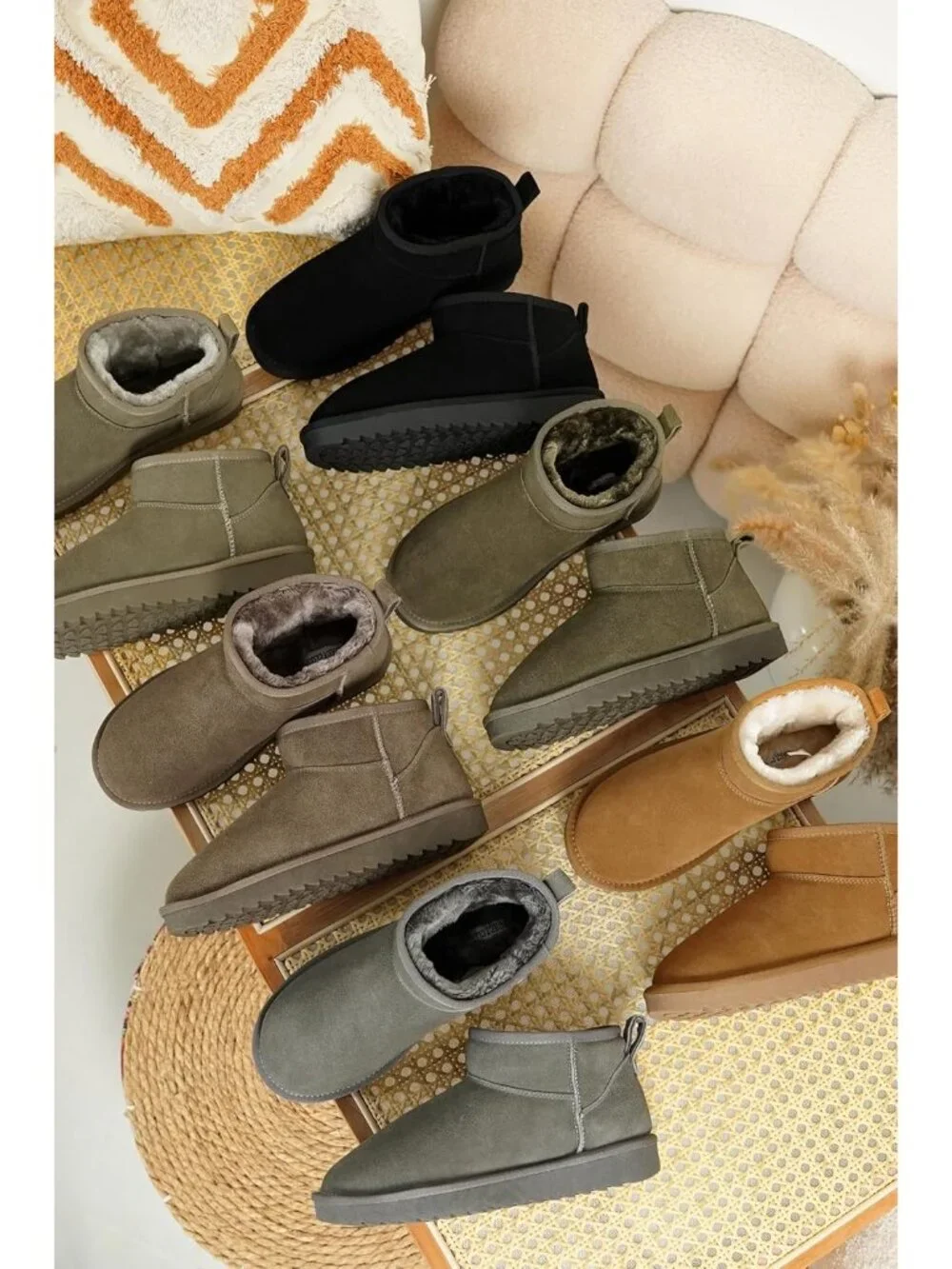Womens Sand Suede Cloud Water Resistant Genuine Leather Comfortable Ankle Boots